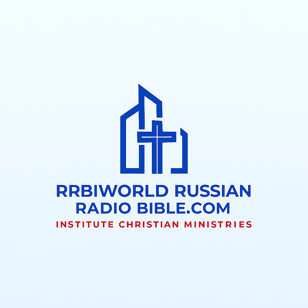 Logo: blue stylized building with cross, text
