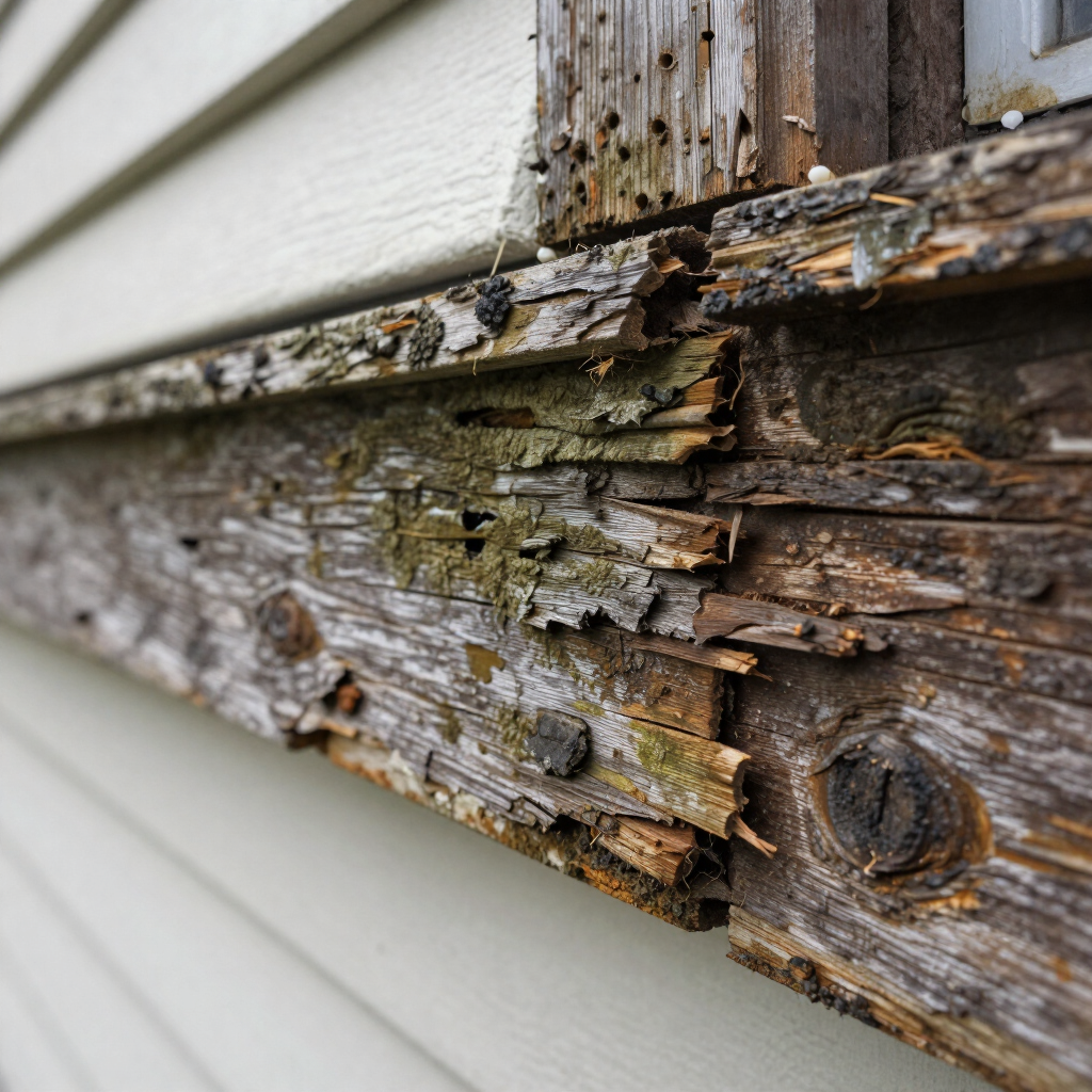 Rotted fascia board edge