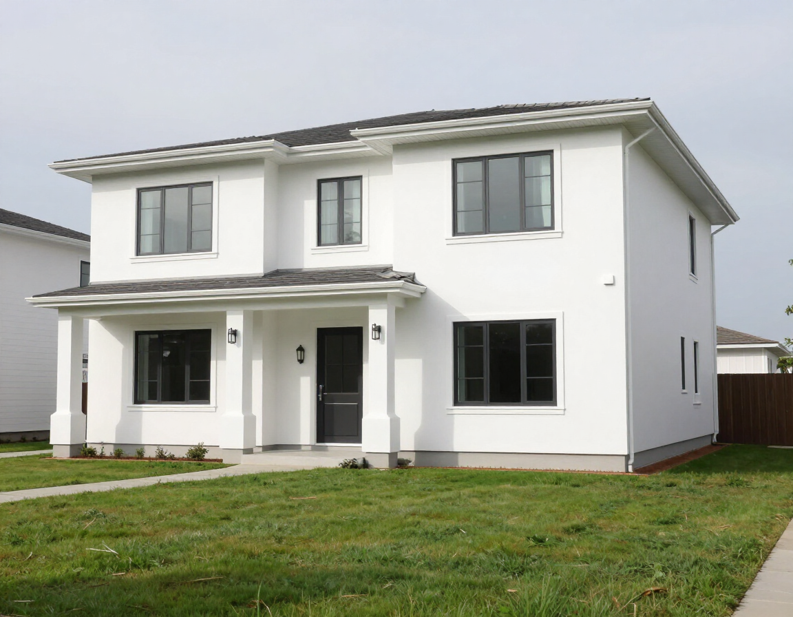 Freshly painted two-story home exterior