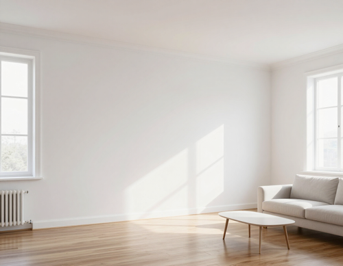 Freshly painted bright living room