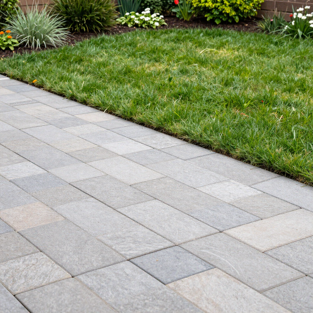 Hardscaping and landscaping with pavers and plants