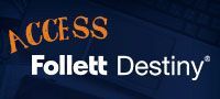 ACCESS Follett Destiny logo on a blue background