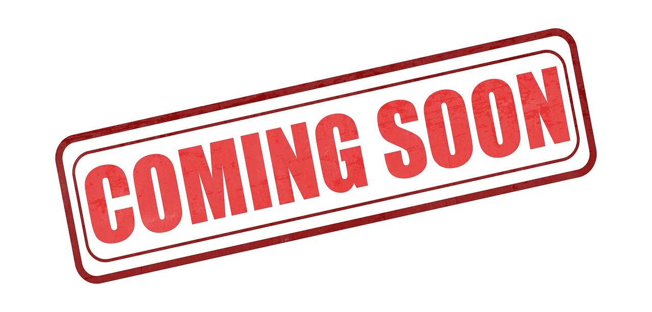 Red “COMING SOON” stamp on a white background
