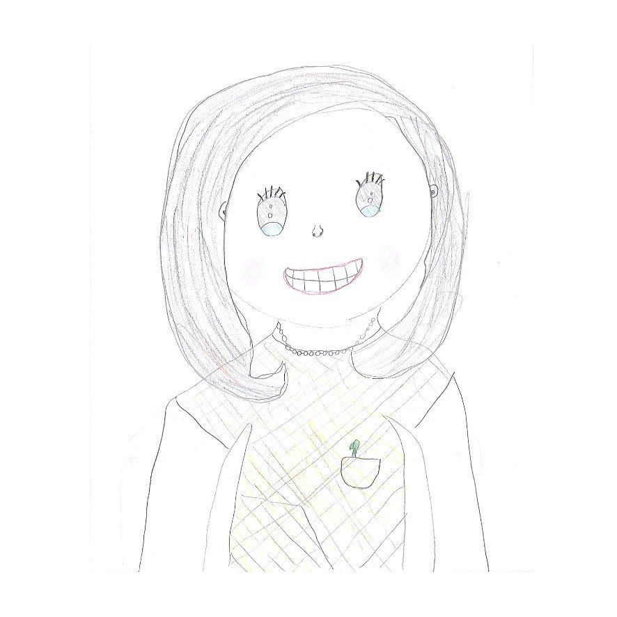 A smiling person with short hair, a blazer, and a small flower in the pocket of their shirt.