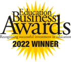 Education Business Awards logo: black text 