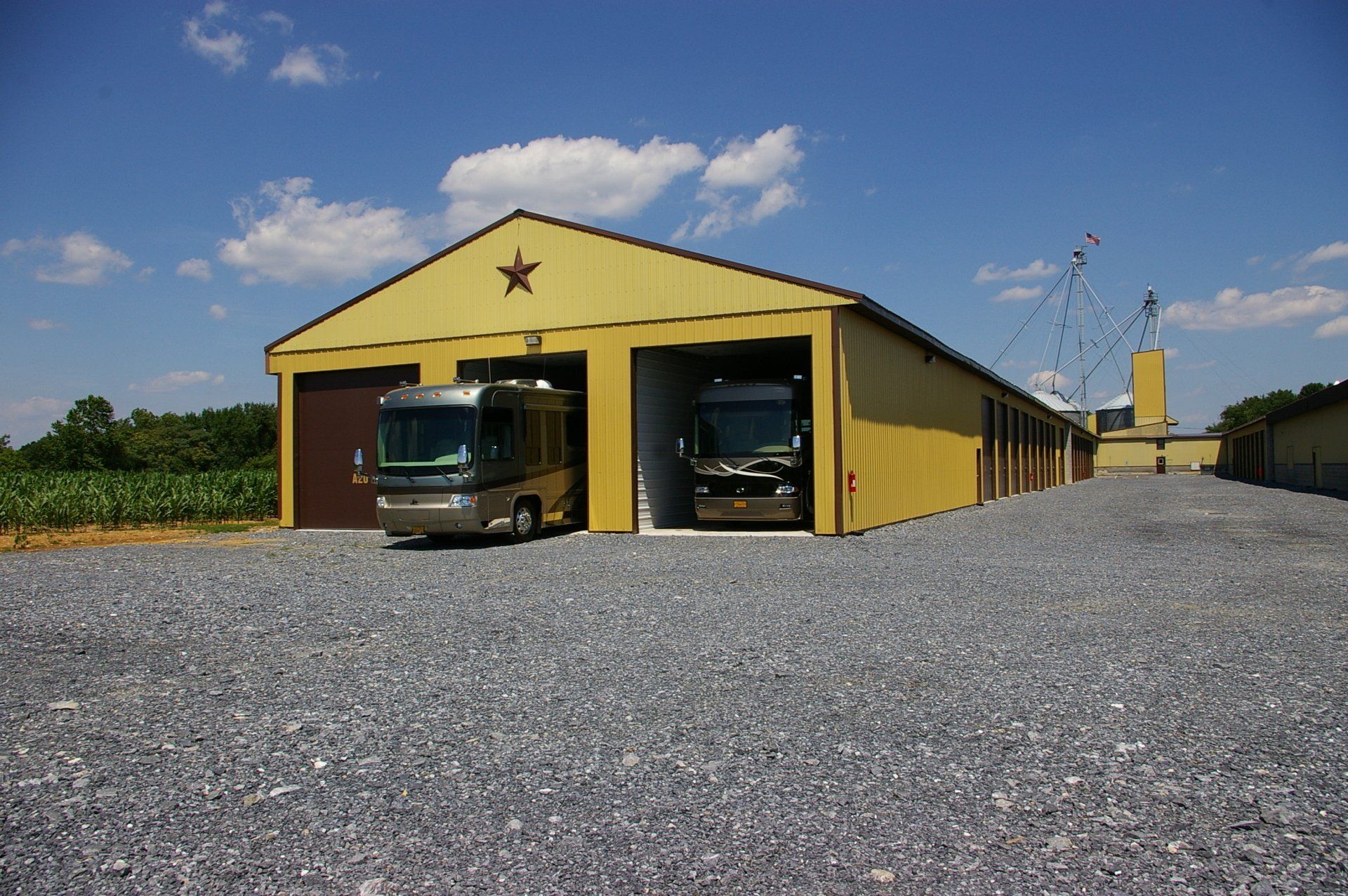 Large indoor RV storage unit at Garber Self Storage in Lancaster County PA.