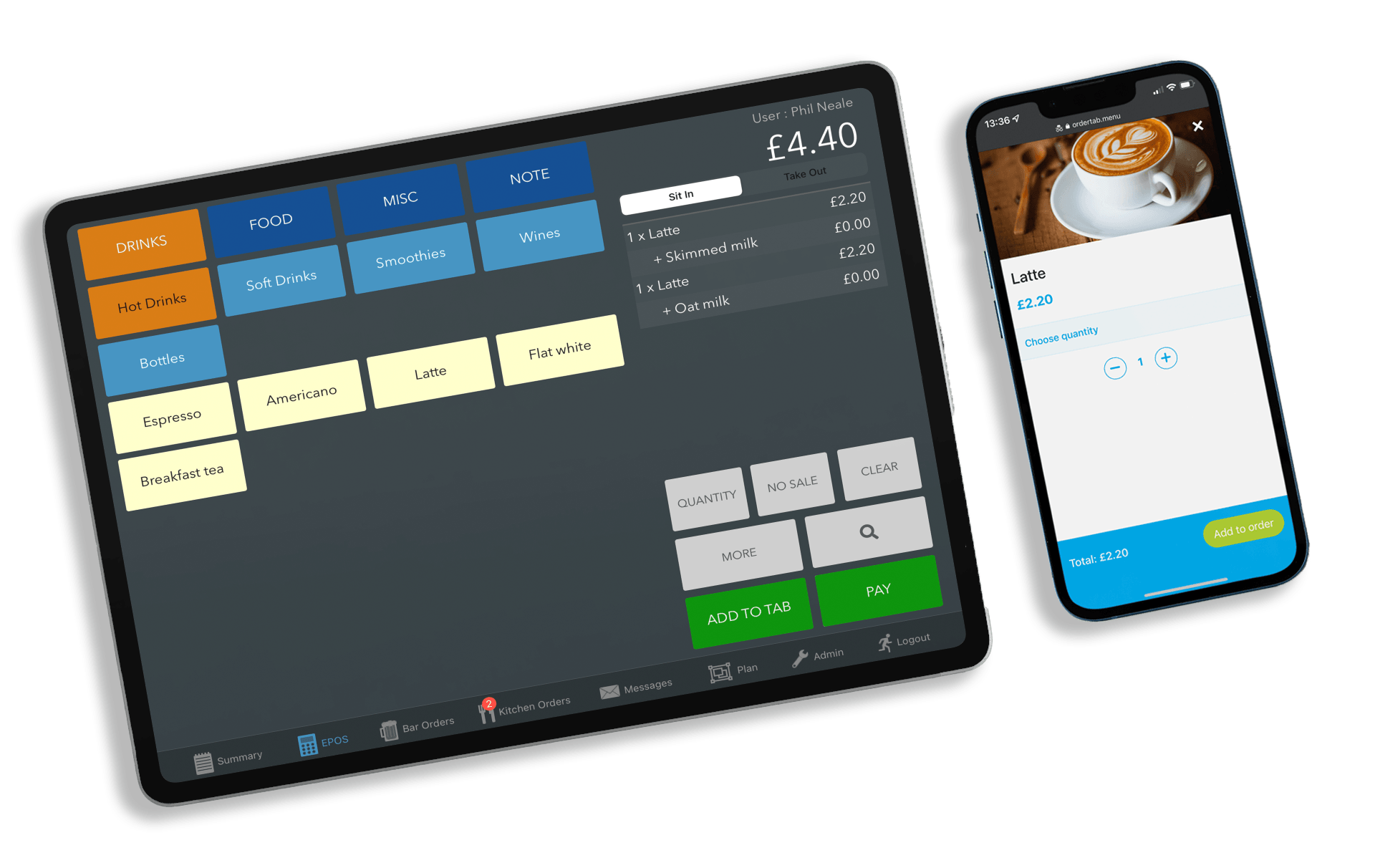 Tabology cafe EPOS and order on mobile