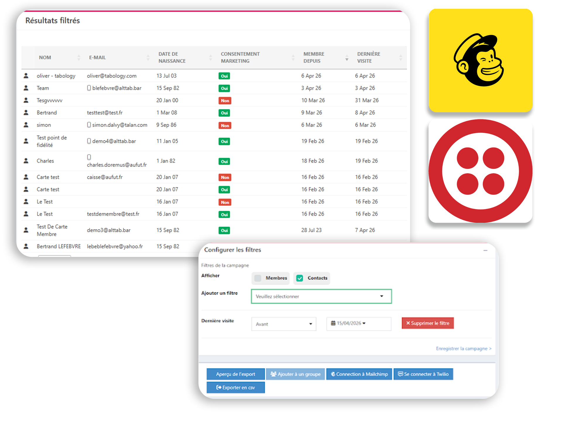 Loyalty segmentation screen