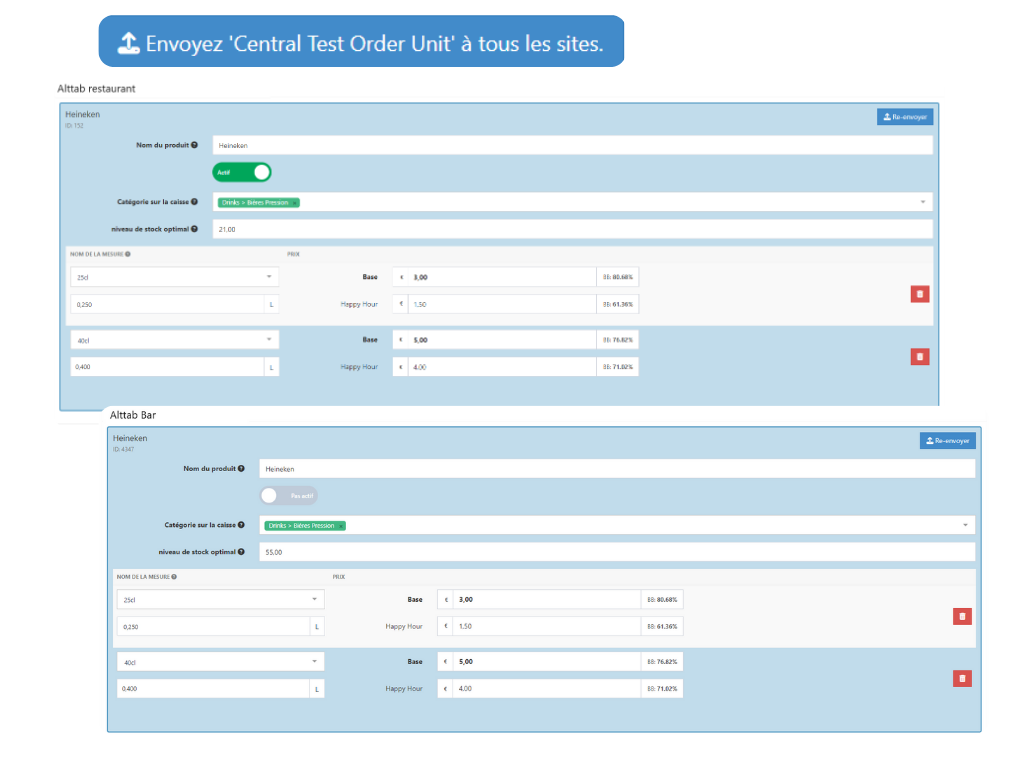 Create central products on EPOS back office