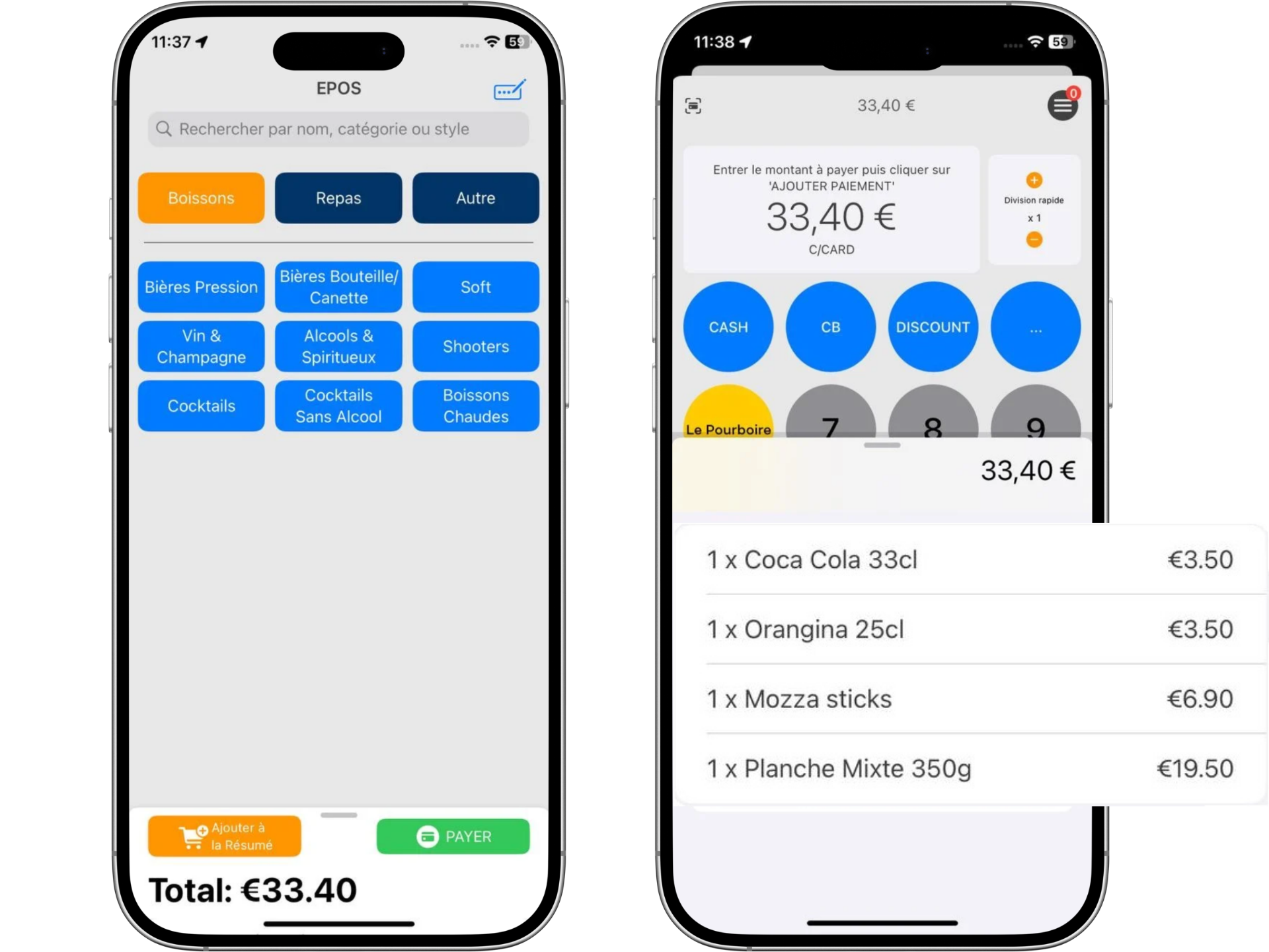 Caisse portative, application de promotions automatiques