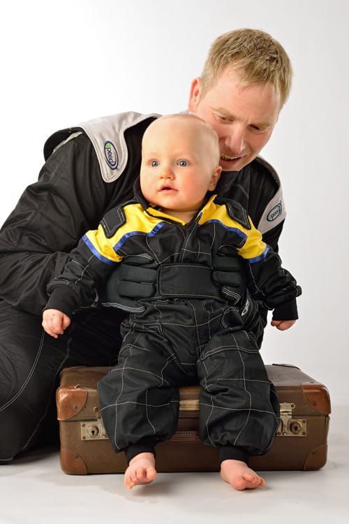 Speed baby kartoverall zwart/geel