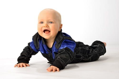 Speed baby kartoverall zwart/blauw