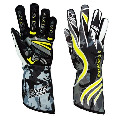 Speed karthandschoenen Brisbane G3 zwart/wit/fluorgeel