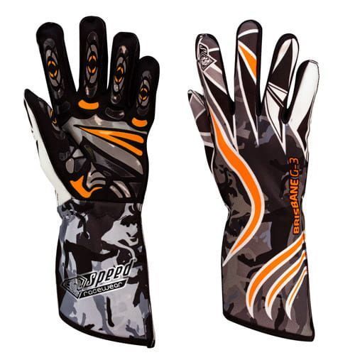 Speed karthandschoenen Brisbane G3 zwart/wit/fluororanje