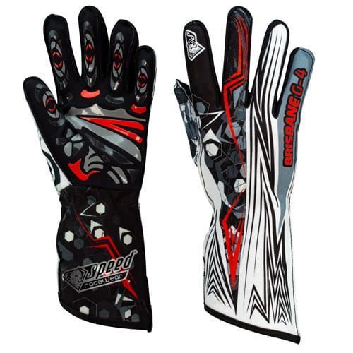Speed karthandschoenen Brisbane G4 zwart/wit/rood