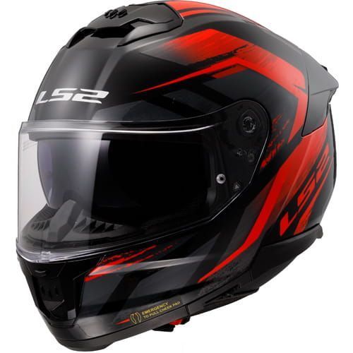 LS2 helm FF808 Stream Fury zwart/rood