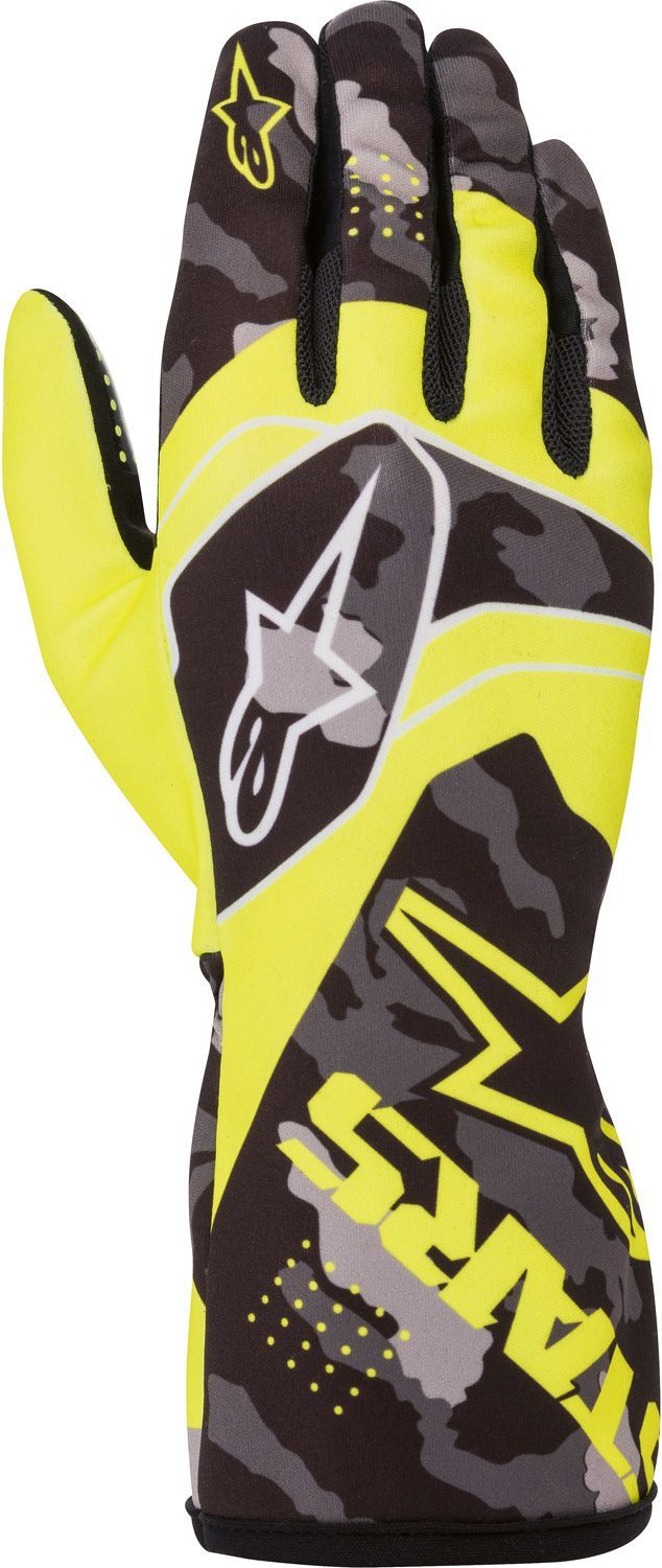 Alpinestars karthandschoenen Tech 1k race v2 Camo fluorgeel/zwart L