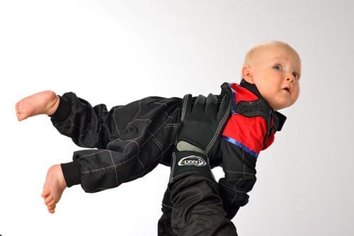 Speed baby kartoverall zwart/rood