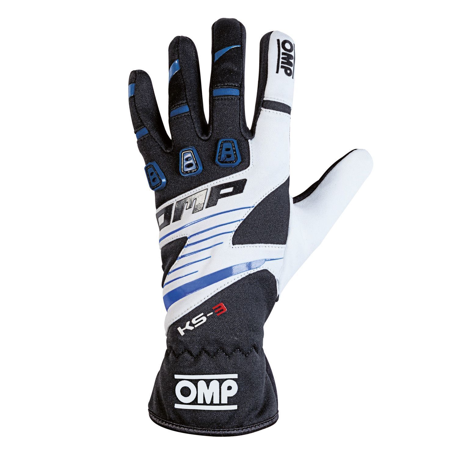 OMP karthandschoenen KS-3 zwart/blauw/wit