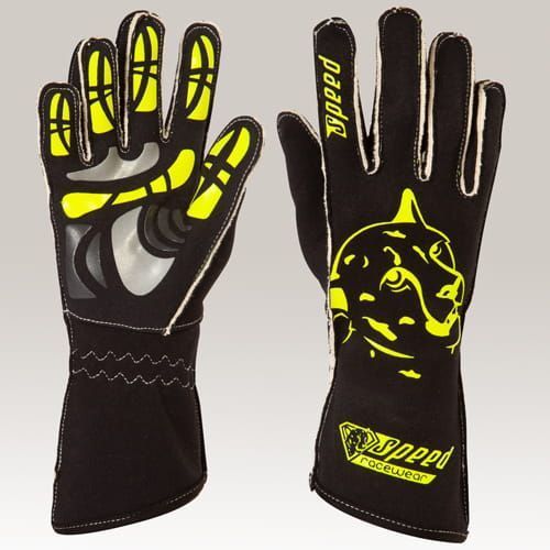 Speed karthandschoenen Melbourne G-2 zwart/fluorgeel