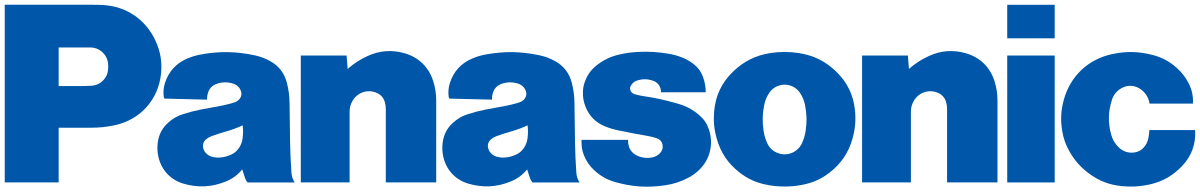 Panasonic logo in blue.