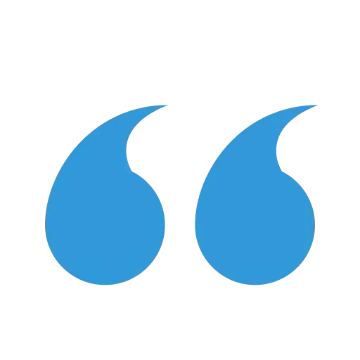 Blue quotation marks.