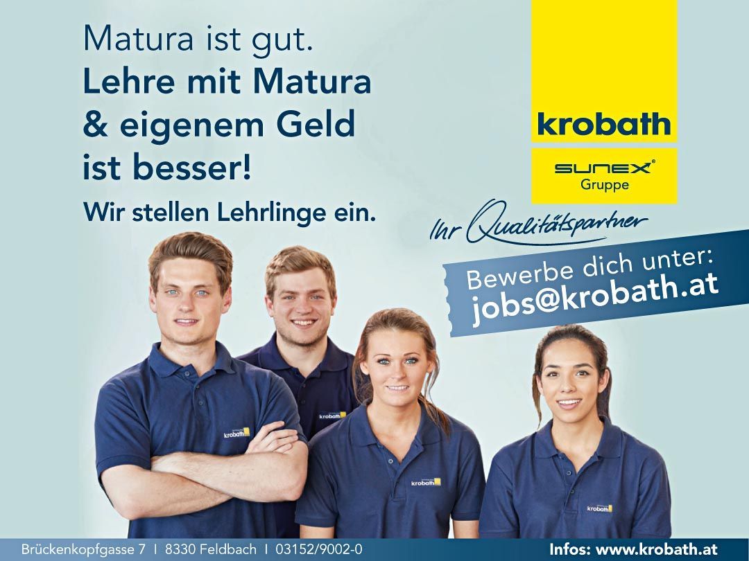 Krobath Lehre mit Matura Jobinserat