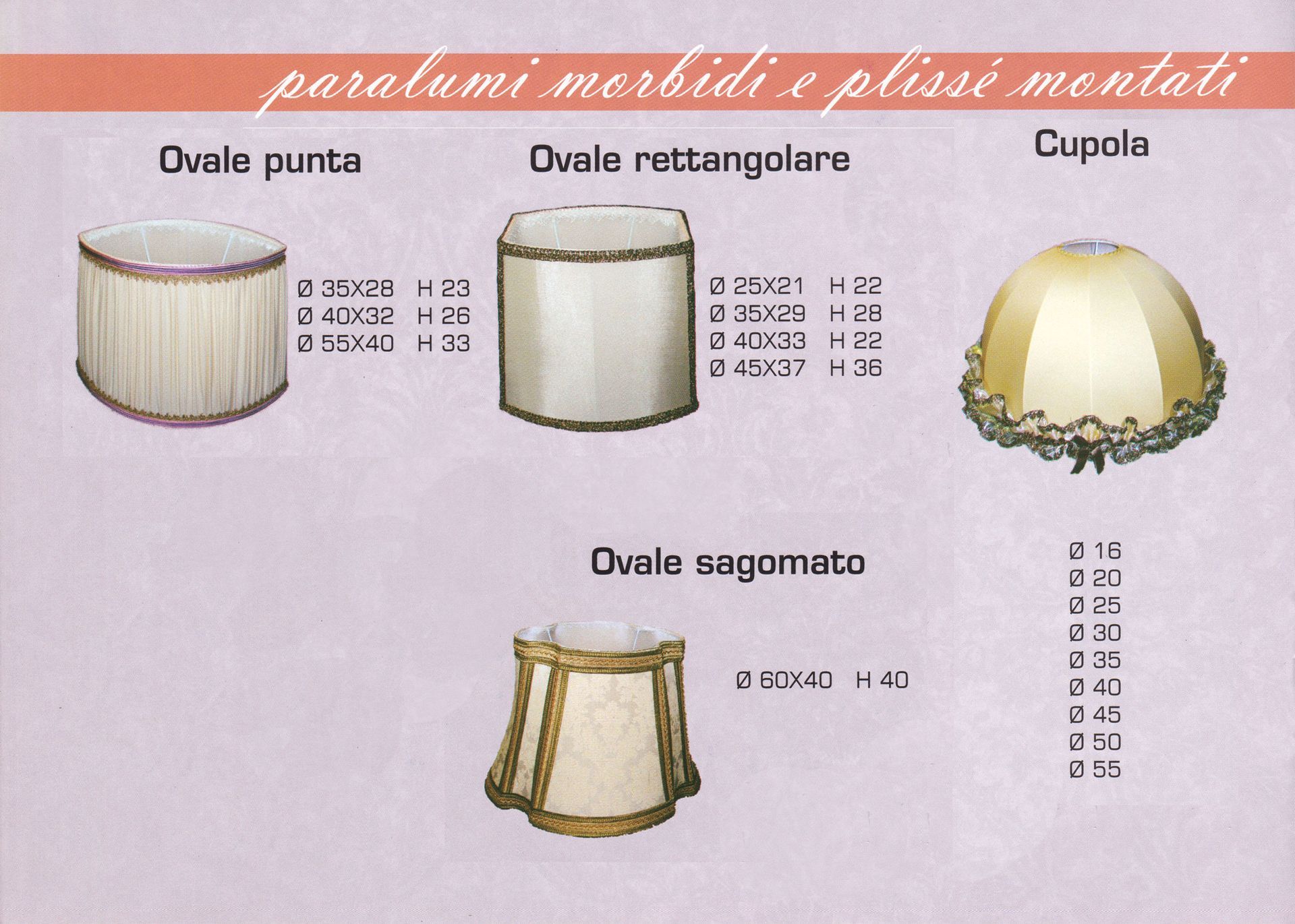 Ovale punta, Ovale rettangolare, Cupola