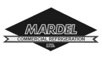 MARDE Commercial Refrigeration logo with black and white banner design
