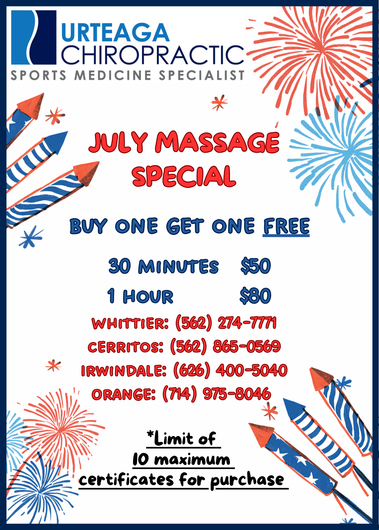 May massage special flyer with flowers: 50% off for all mothers, 30 minutes $25 or 1 hour $40.