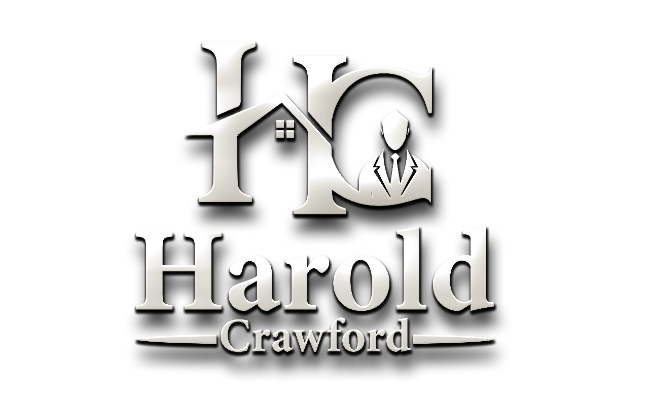 Stylized black-and-white logo reading "HC Harold Crawford" with a house roof motif