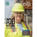 Magazine cover with a smiling worker in a yellow hard hat and vest, titled “Job Outlook”