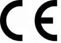 Black CE conformity mark on a white background