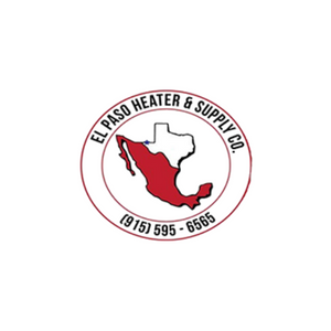 El Paso Heater & Supply Co. logo with red Texas outline and phone number 915-595-6565