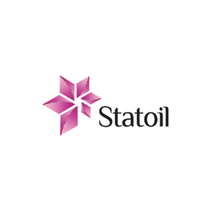Statoil logo with a pink geometric star icon and black text on a white background