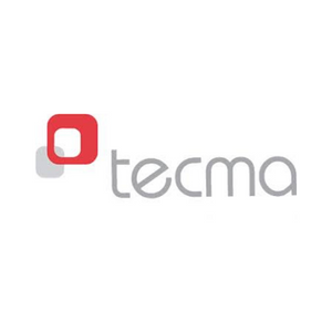 Tecma logo with red and gray icon on a white background