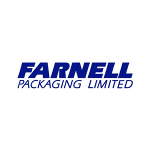 Blue Farnell Packaging Limited logo on a white background