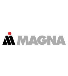 MAGNA logo in black and gray with a red dot over the “M” symbol