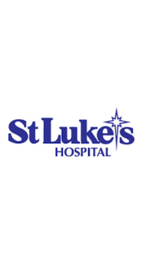 St. Luke's Hospital logo in blue on a white background
