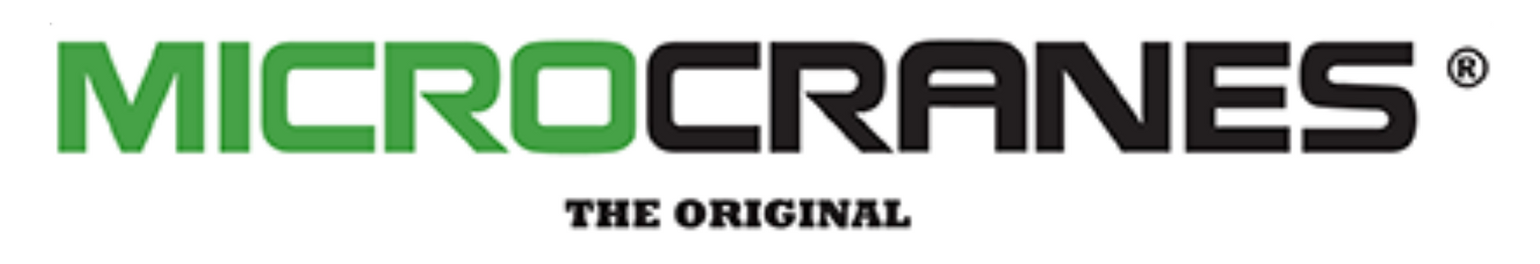 MicroCranes logo in green and black with “THE ORIGINAL” tagline