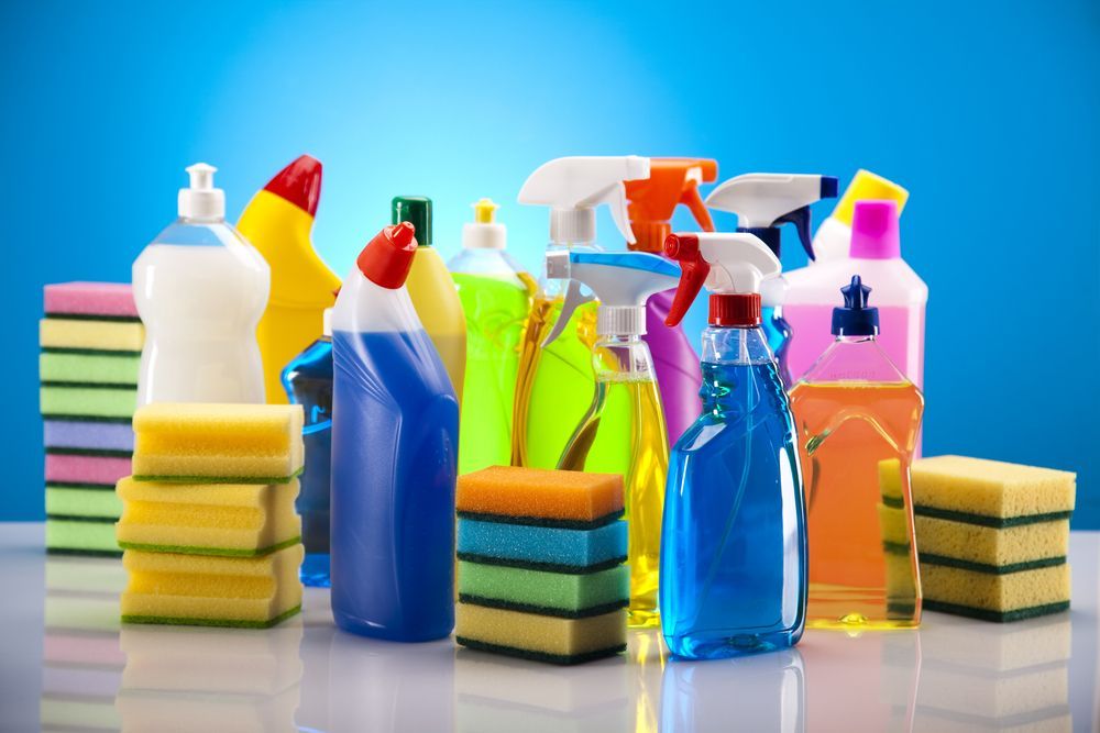 There Are Many Different Types of Cleaning Supplies on the Table — Complete Clean Home Cleaning in Woonona, NSW