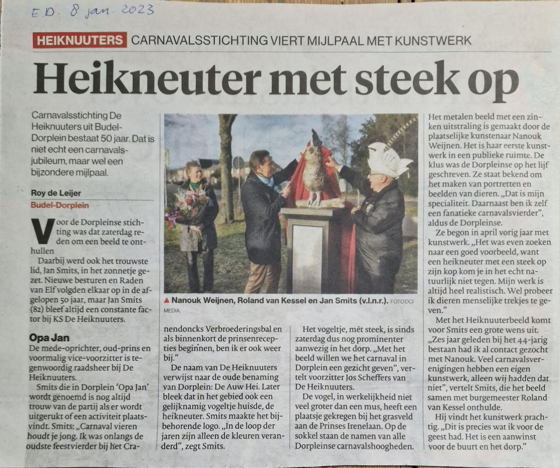 Een krantenartikel in een andere taal dan Engels