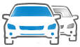 Two white cars, one in blue, facing forward, possibly representing transportation or fleet. | Automotive Excellence