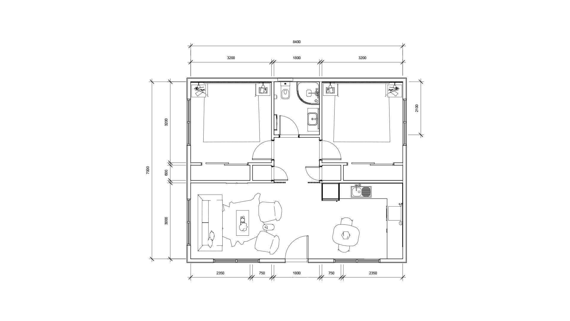 A black and white floor plan of a house on a white background.