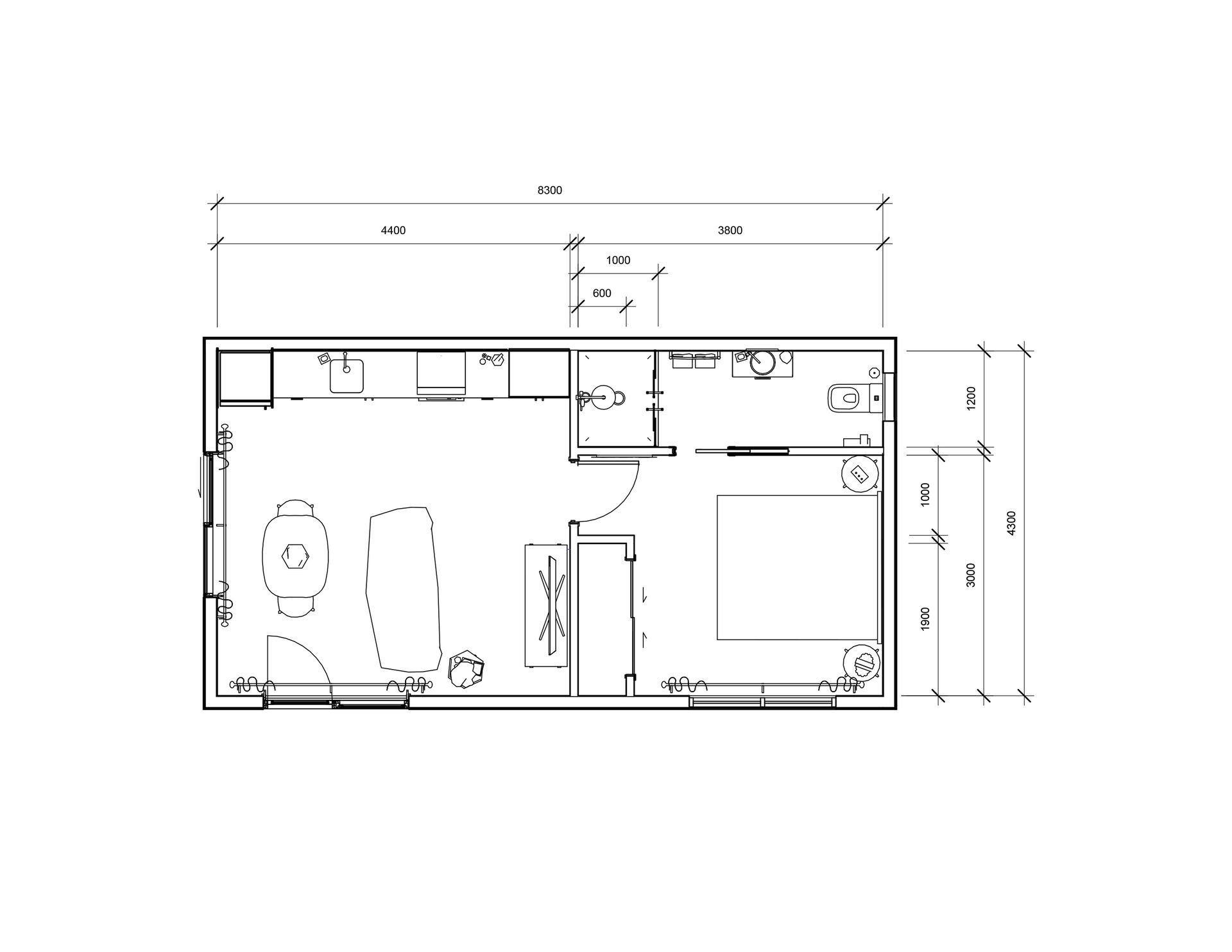 A black and white floor plan of a house with measurements.