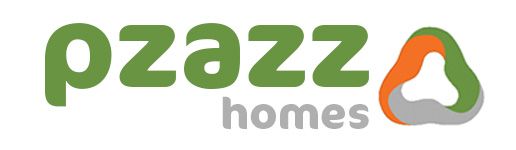 A green and orange logo for piazza homes