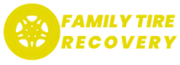 Yellow logo with a tire graphic and 