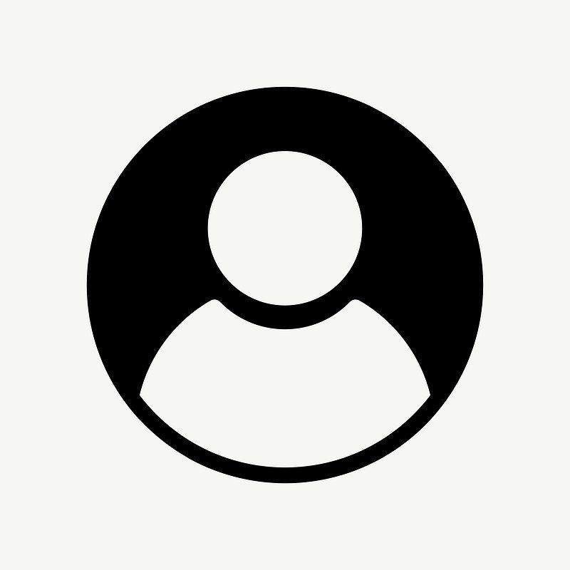 Generic user profile icon in black and white with a circular head-and-shoulders silhouette