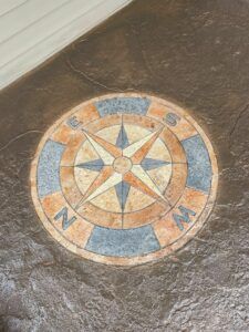 Compass Design on Floor — Clinton, NY — CNY Custom Concrete & Masonry