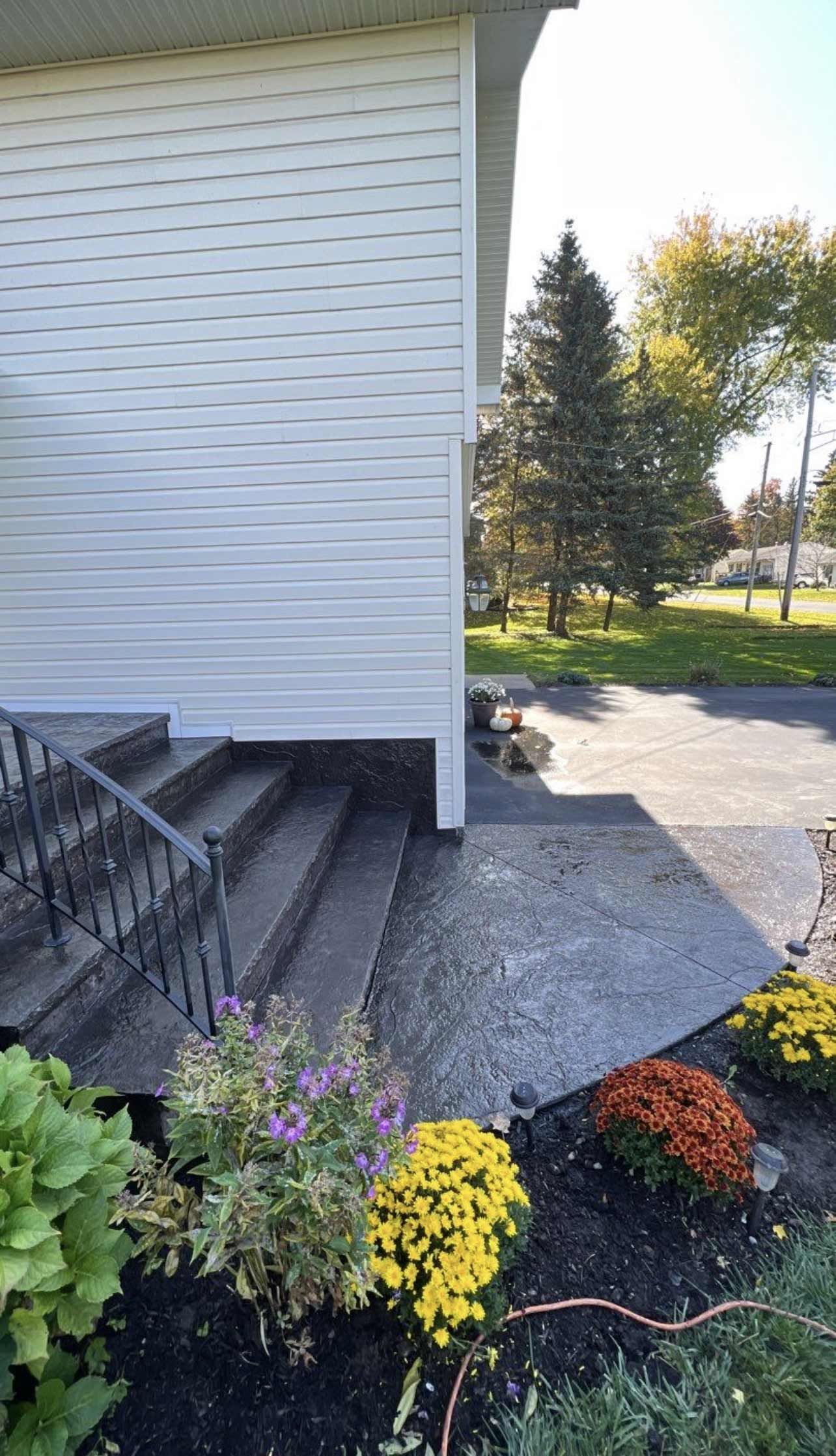 Stair in garden — Clinton, NY — CNY Custom Concrete & Masonry